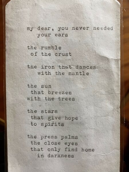 Das Gedicht in meiner Handtasche