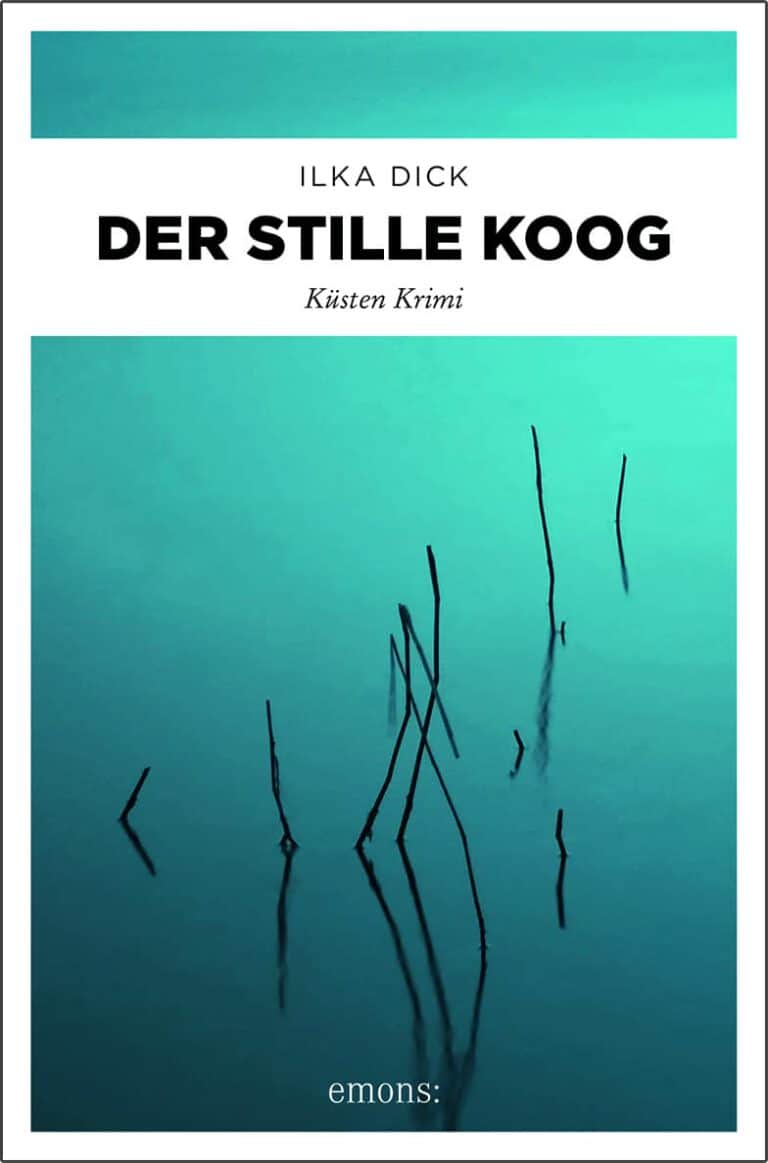 Der stille Koog Buchcover mit Wasser und schilfartigen Pflanzen im Wasser.