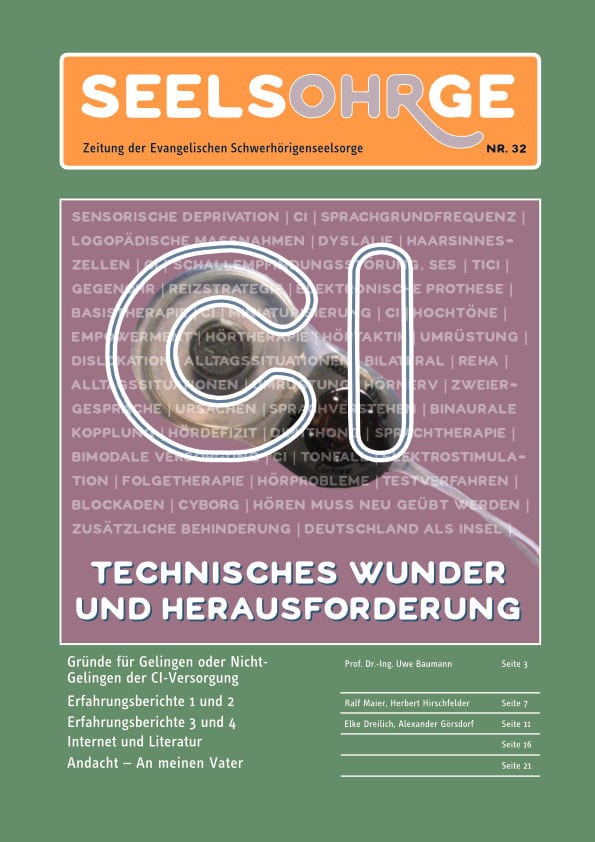 Zeitschrift SeelsOHRge, Ausgabe 32, Evangelische Schwerhörigenseelsorge.