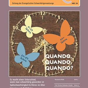 SeelsOHRge - 34. Ausgabe, Uhr mit Schmetterlingen, symbolisiert Teilhabe und Unterstützung für schwe.