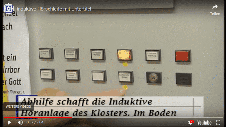 Induktive Hörschleife mit Untertitel.