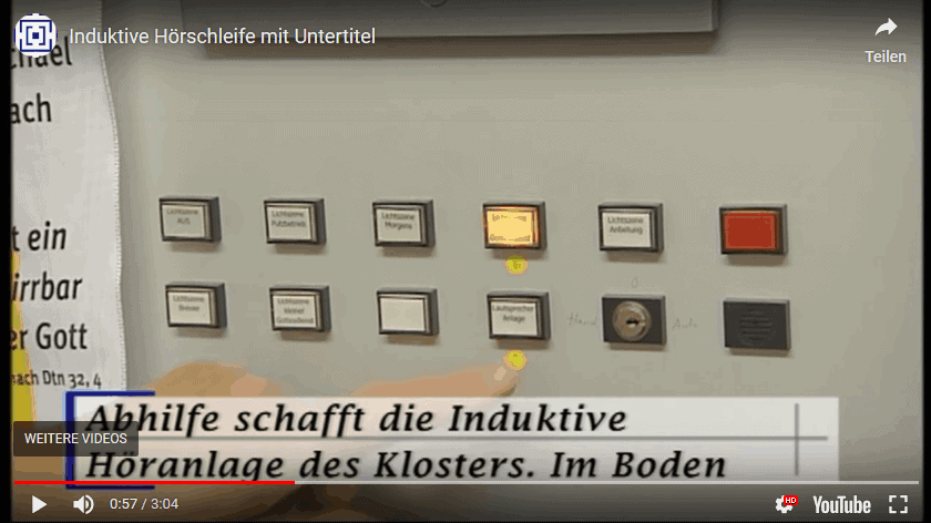 Induktive Hörschleife mit Untertitel.