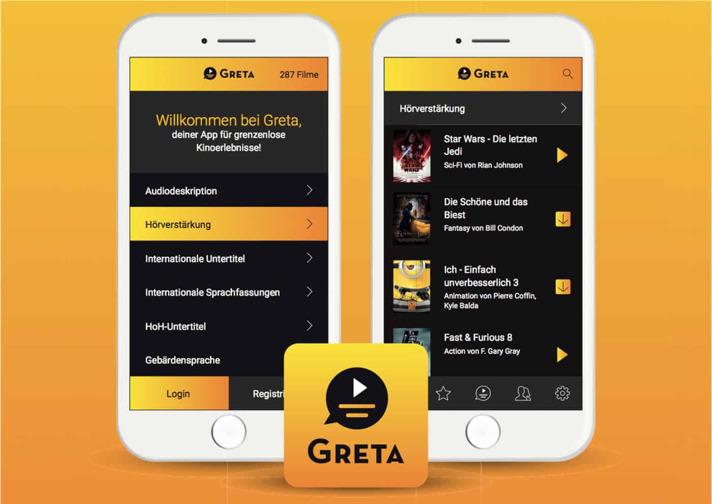 Greta App mit Hörverstärkung für bessere Tonwiedergabe in der Kirche.
