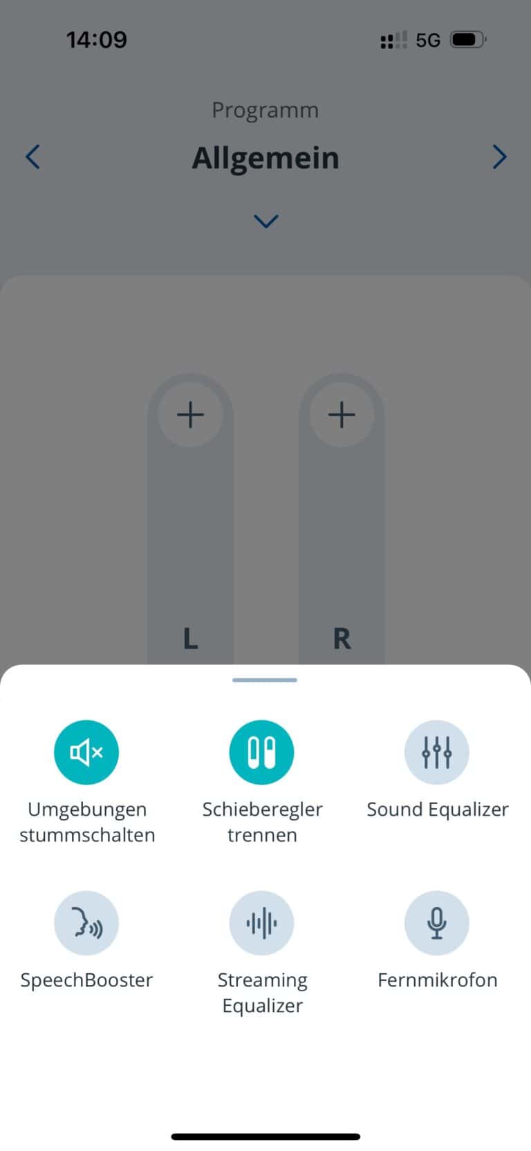 Barrierefreier Audioeinstellungen-Icons auf Smartphone-Bildschirm.